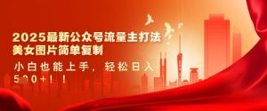 2025最新公众号流量主打法，美女图片简单复制，小白也能上手，轻松日入5张-每日必学网