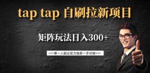 taptap拉新自刷项目，一个新用户14元，矩阵玩法日入300+-每日必学网