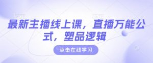 最新主播线上课，直播万能公式，塑品逻辑-每日必学网