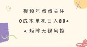 视频号点点关注，0成本单号80+，可矩阵，绿色正规，长期稳定【揭秘】-每日必学网