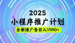 2025微信小程序推广计划，撸广告玩法，日均5张，稳定简单【揭秘】-每日必学网