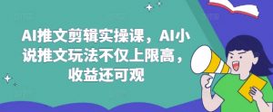 AI推文剪辑实操课，AI小说推文玩法不仅上限高，收益还可观-每日必学网