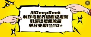 用DeepSeek制作鸟世界摄影级视频，引爆短视频流量，单日变现1k-每日必学网