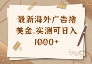 最新海外广告联盟挂机撸美金项目，实测可日入多张【揭秘】-每日必学网