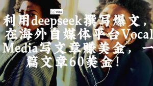 出海搞钱！利用deepseek撰写爆文，在海外自媒体平台Vocal Media写文章挣美金，一篇文章60刀-每日必学网