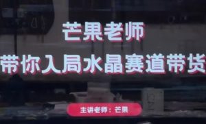 芒果老师·带你入局水晶赛道带货，助你开启水晶直播带货事业-每日必学网