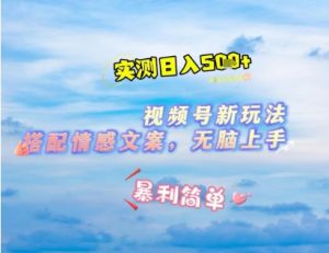 微信视频号最新玩法，表情包搭配情感文案，2分钟一条原创作品，简单好上手，轻松日入几张-每日必学网