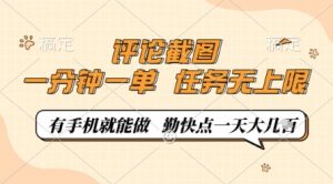 评论截图，0.5元一单，一分钟一单，有手机就能做，任务无上限，勤快点一天几张【揭秘】-每日必学网