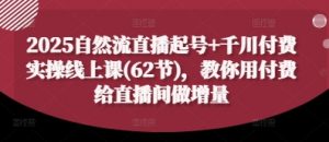 2025自然流直播起号+千川付费实操线上课(62节)，教你用付费给直播间做增量-每日必学网