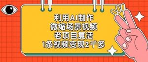 利用AI制作微缩场景视频，老项目复活，1条视频变现2k-每日必学网