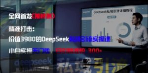 精准打击：价值3980的DeepSeek私域引流实操课，小白实操无门槛，日引精准粉300+-每日必学网