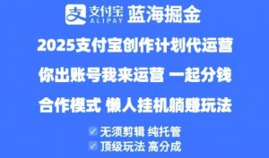 2025支付宝创作者分成计划代运营，纯托管，高分成，合作模式【揭秘】-每日必学网