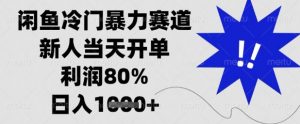 闲鱼冷门暴力赛道，新人当天开单，利润80%，日入1k+【揭秘】-每日必学网