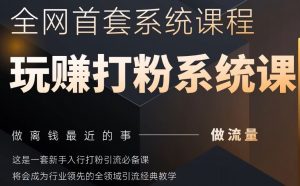 2025行业首套全网全域打粉系统神课，做流量做离钱最近的事，一套新手入行打粉引流必备课-每日必学网