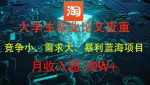 大学生毕业论文查重，暴利蓝海项目，月收入过1W+-每日必学网