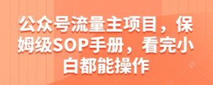 公众号流量主项目，保姆级SOP手册，看完小白都能操作-每日必学网