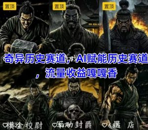 抖音奇异历史赛道，AI赋能历史赛道，流量收益嘎嘎香，狂撸伙伴计划-每日必学网