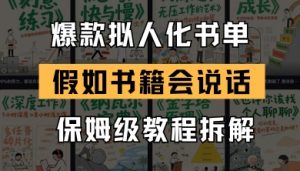 最新爆款拟人化书单玩法，假如书籍会说话，保姆级教程-每日必学网