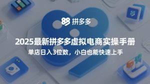 2025最新拼多多虚拟电商实操手册，单店日入3位数，小白也能快速上手【附赠选品工具】-每日必学网