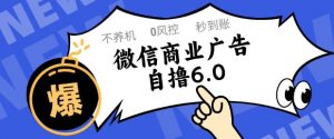 微信商业广告自撸玩法6.0，不养机，0封控，单号50+可矩阵操作【揭秘】-每日必学网