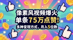 3分钟做出孤独感拉满的素风插画视频，单条点赞75W，谁发谁火系列，多种变现方式，月入5位数-每日必学网