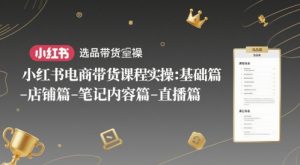 小红书电商带货课程实操：基础篇-选品篇-店铺篇-笔记内容篇-直播篇-每日必学网