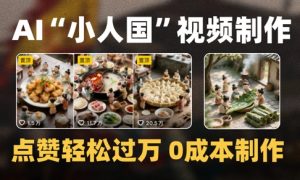 爆款1000W+播放微缩景观迷你小人国AI视频0成本制作全流程教学-每日必学网