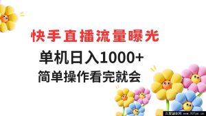 （14931 期）快手直播流量获取 单机日赚 1000+ 轻松操作 学完即会-每日必学网