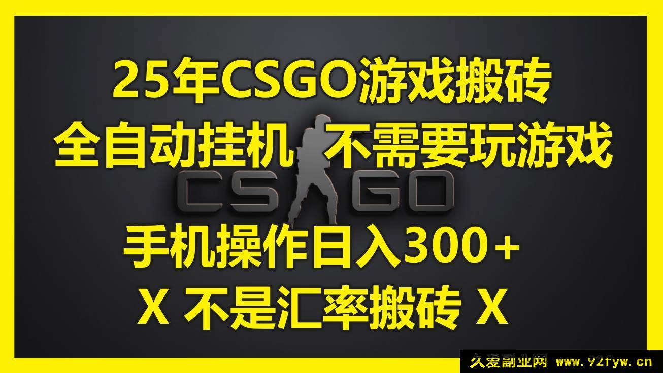图片[1]-（14902 期）25 年 CSGO 游戏搬砖新玩法，全自动挂机无需玩游戏，手机操作日进 300+（不…-每日必学网