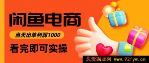 （14893 期）闲鱼高收益电商，从入门到出单仅需 3 小时，日赚 1000-每日必学网