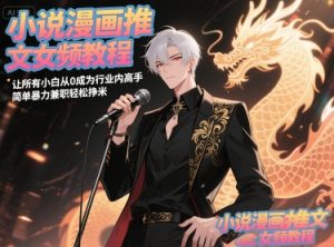 小说漫画推文女频教程，让所有小白从0成为行业内高手，简单暴力兼职轻松挣米-每日必学网