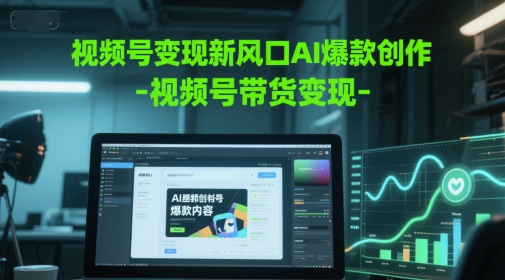 久爱副业网,网赚项目,网赚论坛博客网分享视频号变现新风口AI爆款创作-视频号带货变现