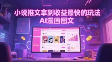 久爱副业网,网赚项目,网赚论坛博客网分享小说推文拿到收益最快的玩法，AI漫画图文