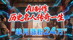 暴力起号！用AI制作历史名人传奇一生，单月涨粉24W，涨粉+变现赛道黑马来了-每日必学网