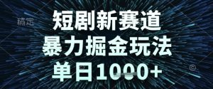短剧新赛道，暴力掘金玩法，单日1k+【揭秘】-每日必学网
