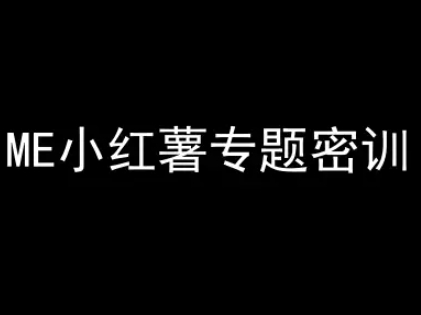 久爱副业网,网赚项目,网赚论坛博客网分享ME小红薯专题密训-小红书电商教程