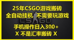 25年CSGO游戏搬砖，全自动运行，不需要玩游戏，手机操作日入3张(不是汇率搬砖)【揭秘】-每日必学网