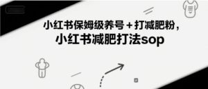 小红书保姆级养号+打减肥粉，小红书减肥打法sop-每日必学网