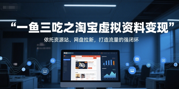 久爱副业网,网赚项目,网赚论坛博客网分享一鱼三吃之淘宝虚拟资料变现，依托资源站、网盘拉新，打造流量的强闭环