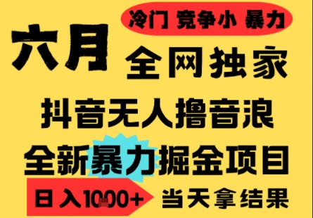 久爱副业网,网赚项目,网赚论坛博客网分享25年6月高爆抖音无人直播最新撸音浪掘金项目，小白可做，无脑日入1k+，门槛低可批量矩阵【揭秘】