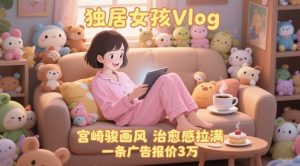 单个账号涨粉71W！用AI制作独居女孩Vlog，宫崎骏画风，治愈感拉满，一条广告报价3W-每日必学网