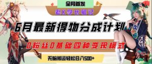 6月份最新得物创作者分成计划2.0玩法，0粉丝0基础四种模式变现，从隐蔽渠道无脑搬运，日入2张-每日必学网