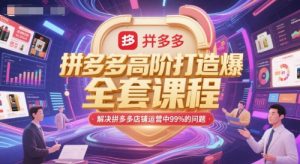 拼多多高阶打造爆款全套课程，解决拼多多店铺运营中99%的问题-每日必学网