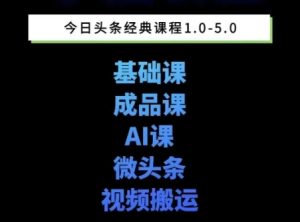 头条图文课1-5期教你头条图文写作、微头条、视频搬运变现，适合新手快速起号玩法-每日必学网