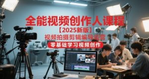 全能视频创作人课程【2025新版】视频拍摄剪辑编导运营，零基础学习视频创作-每日必学网