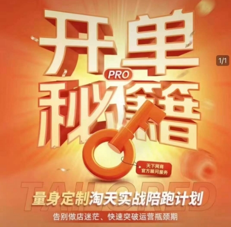 久爱副业网,网赚项目,网赚论坛博客网分享淘宝开单秘籍PRO，量身定制淘天实战陪跑计划，告别做店迷茫、快速突破运营瓶颈期（更新6月）