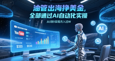 久爱副业网,网赚项目,网赚论坛博客网分享油管出海挣美金，全部通过AI自动化实操，从0到1实现月入过W
