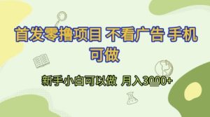 首发零撸项目 不看广告 手机可做 新手小白可以做  月入3k+【揭秘】-每日必学网