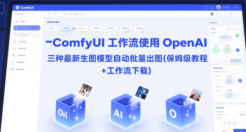 久爱副业网,网赚项目,网赚论坛博客网分享ComfyUI 工作流使用 OpenAI 三种最新生图模型自动批量出图(保姆级教程+工作流下载)
