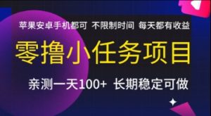 零撸小任务项目，苹果安卓手机都可以做，不限制时间，每天都有收益【揭秘】-每日必学网